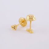 Stud Earrings Heart 0.45g / in / 4.4mm Yellow Gold 18K