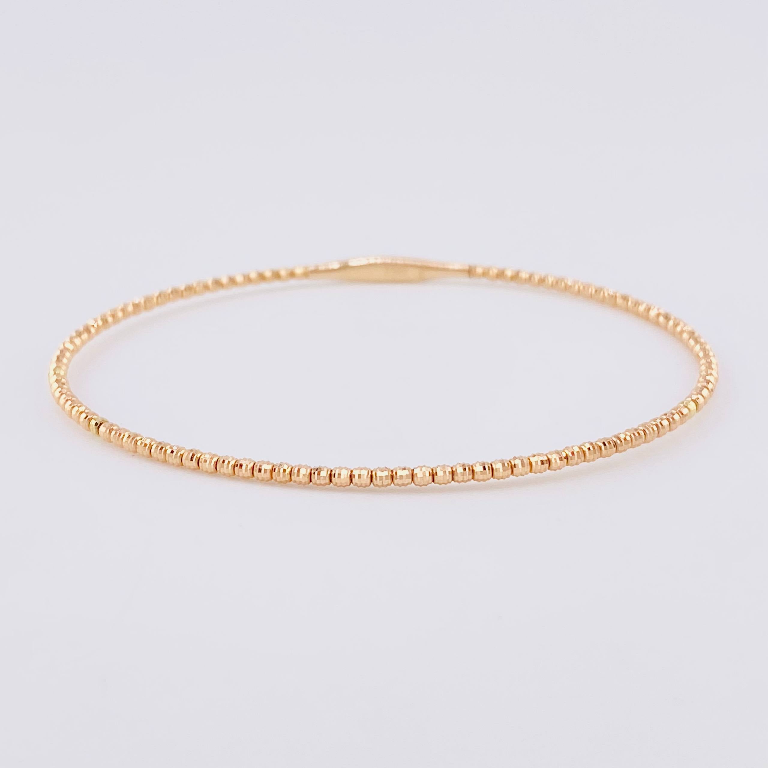 Pulso Aro Diamantado 2.75g / 7 in / 0.1mm Oro Rosa 18K
