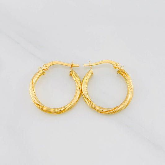 Hoop Earrings Mary 2g / 3/4 in Yellow Gold 18K