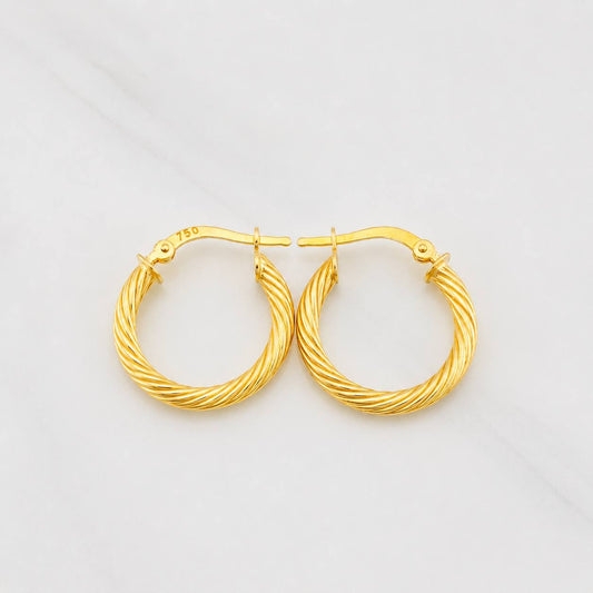 Hoop Earrings Mary 1.85g / 3/4 in Yellow Gold 18K