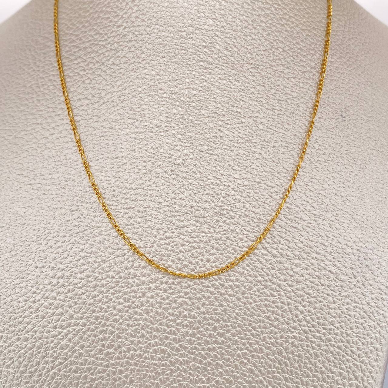 Figaro Chain 1.1gr / 19 3/4 in / 1.1mm Yellow Gold +1 18K &
