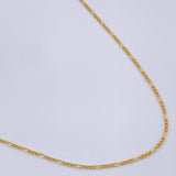 Figaro Chain 1.1gr / 19 3/4 in / 1.1mm Yellow Gold +1 18K &