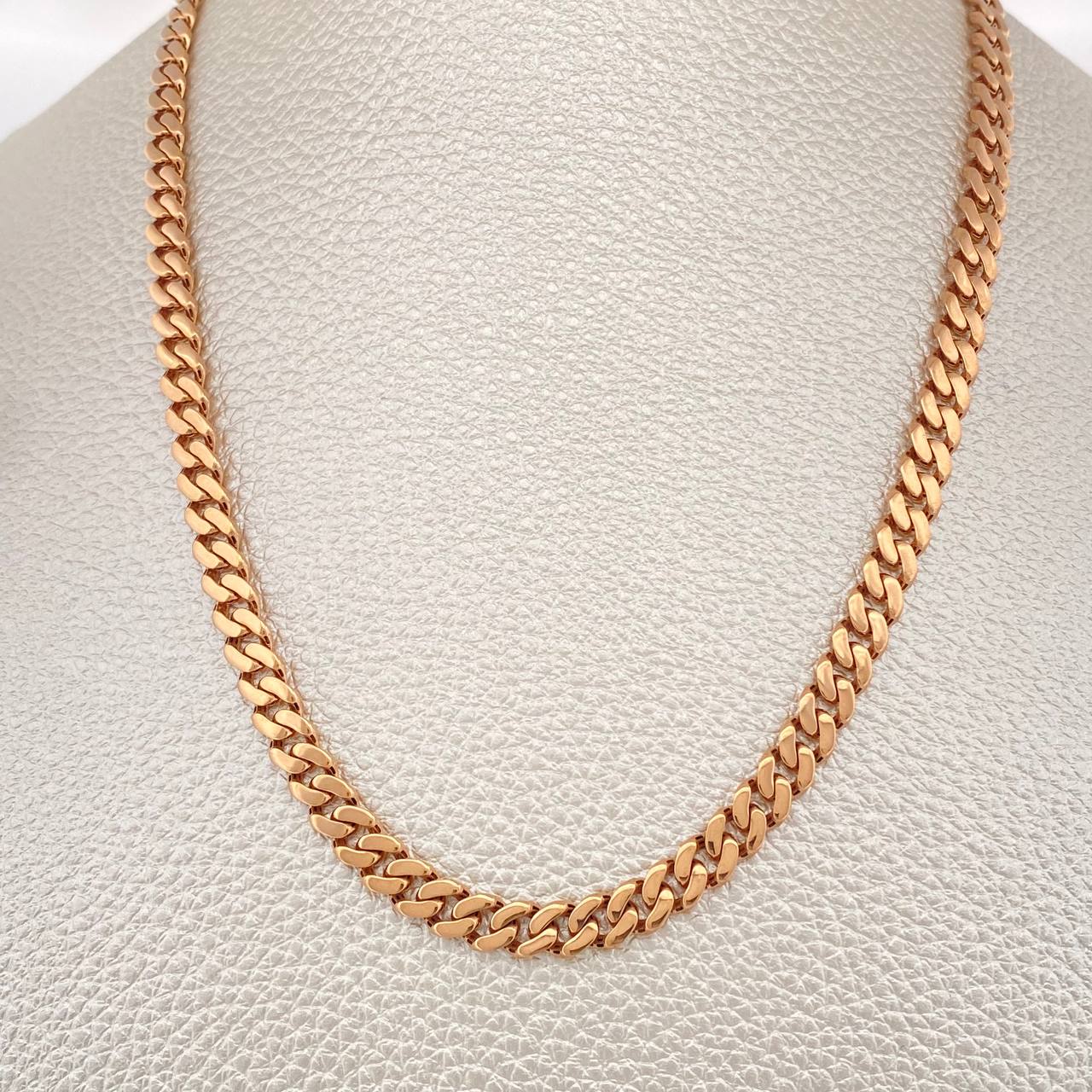 Cadena Cubana Monaco 18.8gr / 23 3/4 in / 4.8mm Oro Rosa +4 18K $