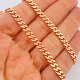 Cadena Cubano Monaco 19.25gr / 24 in / 4.85mm Dos Oros Blanco Rosa +4 18K &