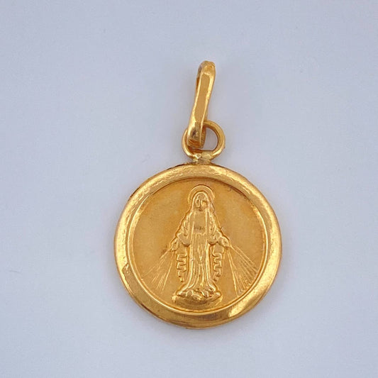 Dije Vigen Milagrosa 0.5gr / 3/4 in / Oro Amarillo 18K &