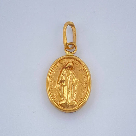 Dije Vigen Milagrosa 0.6gr / 3/4 in / Oro Amarillo 18K &