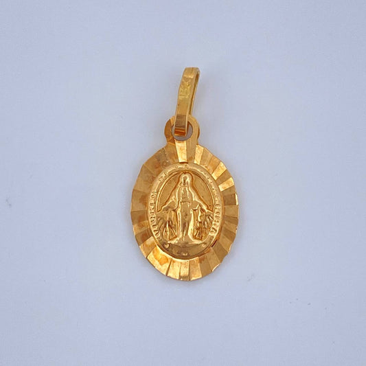 Dije Vigen Milagrosa 0.9gr / 3/4 in / Oro Amarillo 18K &