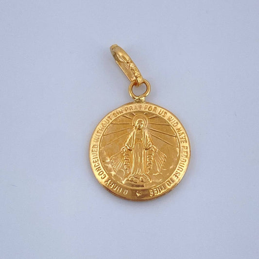 Dije Vigen Milagrosa 0.55gr / 3/4 in / Oro Amarillo 18K &