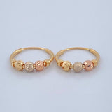Candongas Trio 0.95gr / 1/2 in / Tres Oros 18K &