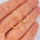 Candongas Trio 0.95gr / 1/2 in / Tres Oros 18K &