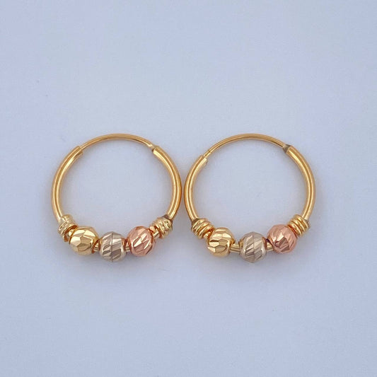 Candongas Trio 1.1gr / 1/2 in / Tres Oros 18K &