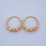 Candongas Trio 0.95gr / 1/2 in / Tres Oros 18K &
