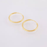 Candongas Aro Liso 0.5g / 1/2 in Oro Amarillo 18K