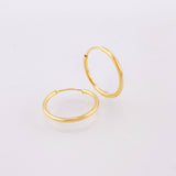 Hoop Earrings Smooth Hoop 0.4g / 1/2 in 18K Yellow Gold