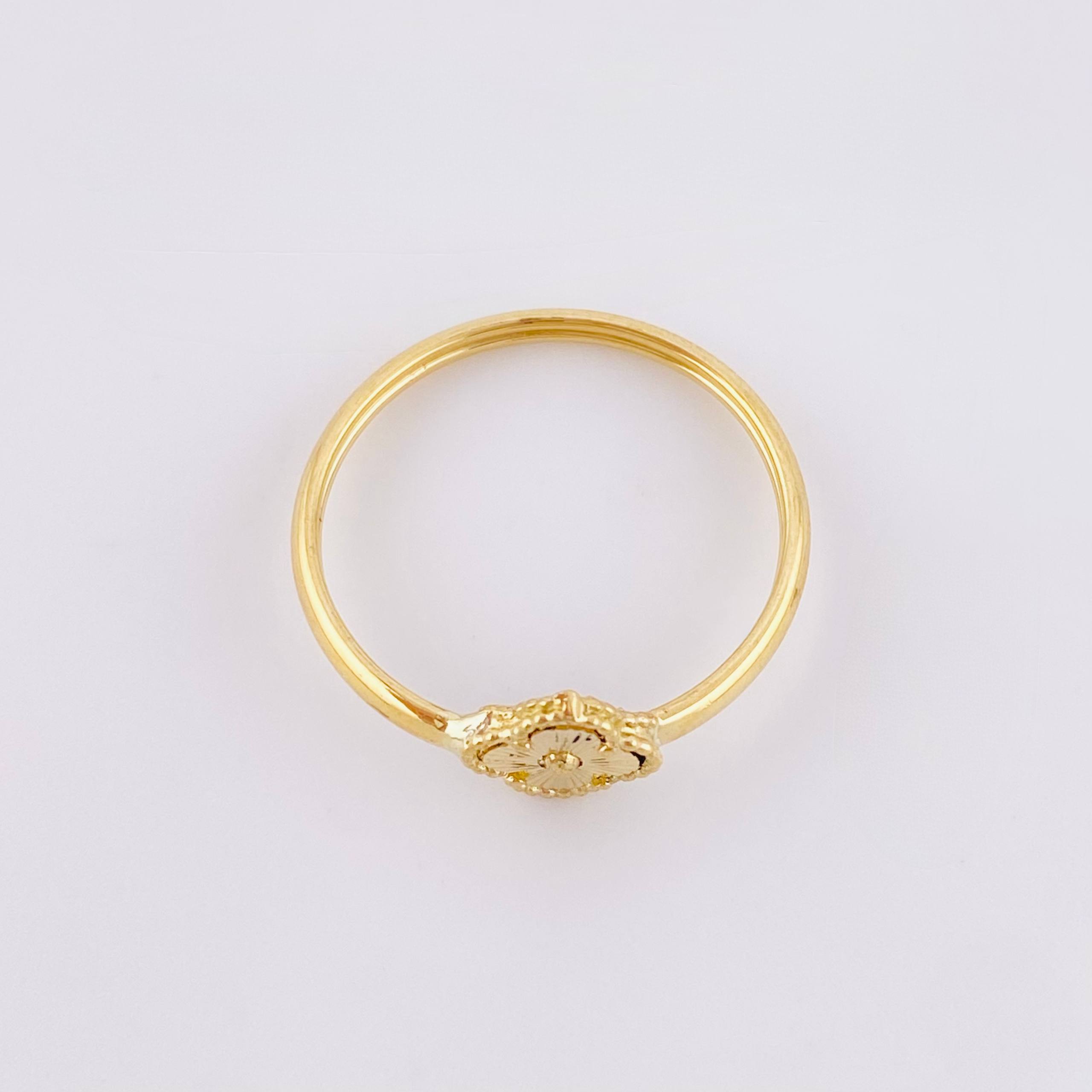 Anillo Trebol Diamantado 1.1gr / T5 1/2 / Oro Amarillo Nac.Esp. 18K *