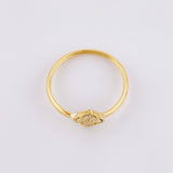 Anillo Trebol Diamantado 1.1gr / T7 1/2 / Oro Amarillo Nac.Esp. 18K