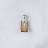 Pendant Three Lines 1.8gr / 2.2cm / White Zircons Three Golds