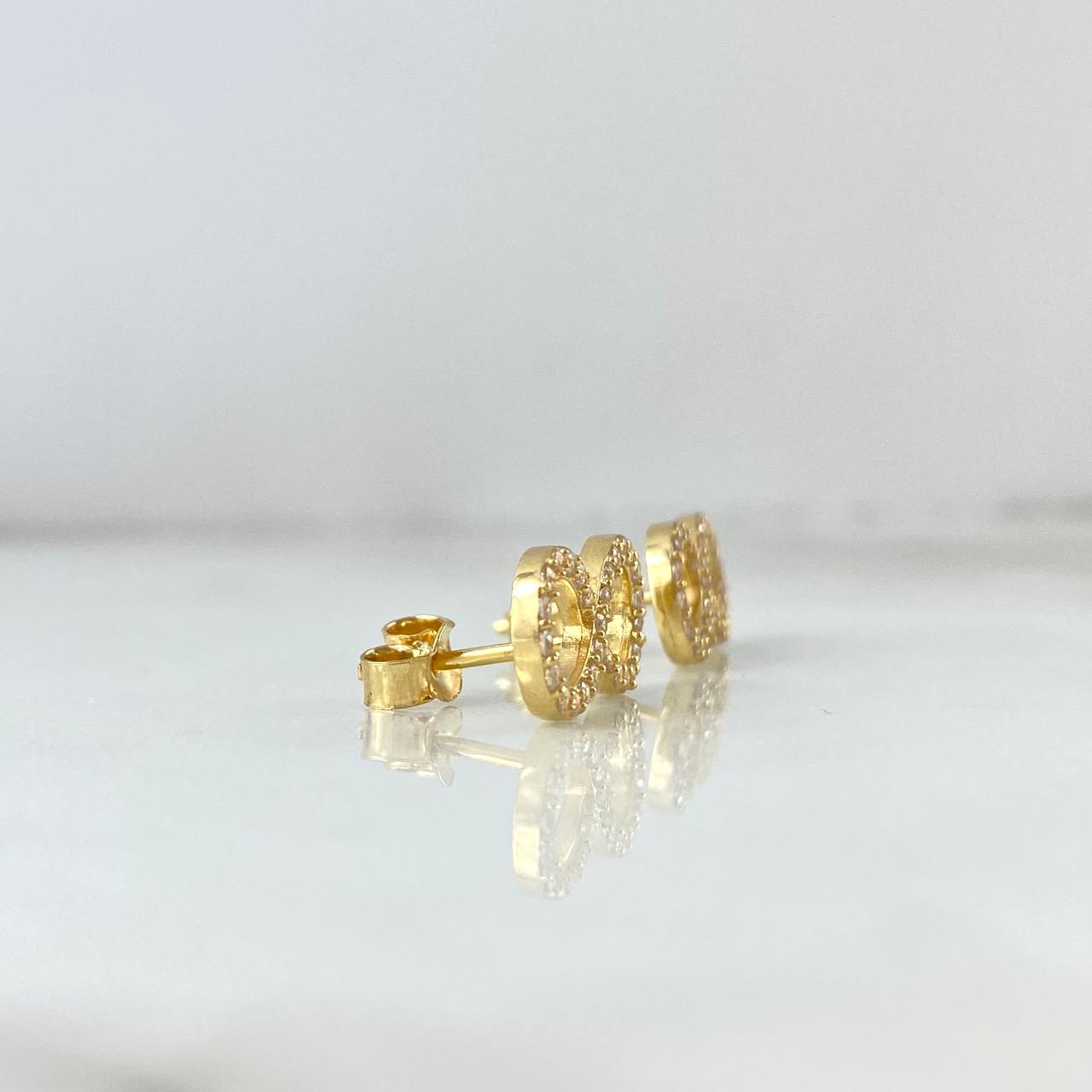Stud Earrings Infinite 2.75gr / White Zircons Yellow Gold