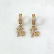 Hoop Earrings Fe 4.05gr / 2.5cm / White Zircons Yellow Gold