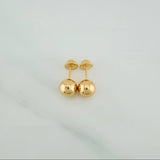 Stud Earrings Bead 0.75gr / 7mm Yellow Gold 18K %