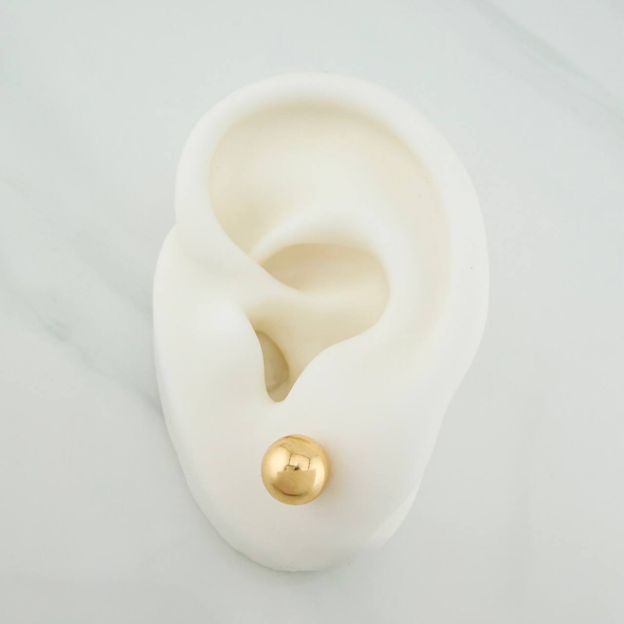 Stud Earrings Bead 0.75gr / 7mm Yellow Gold 18K %