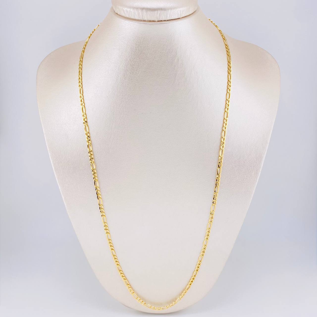Cadena Figaro 3.75g / 24 in / 3.4mm Oro Amarillo 18K