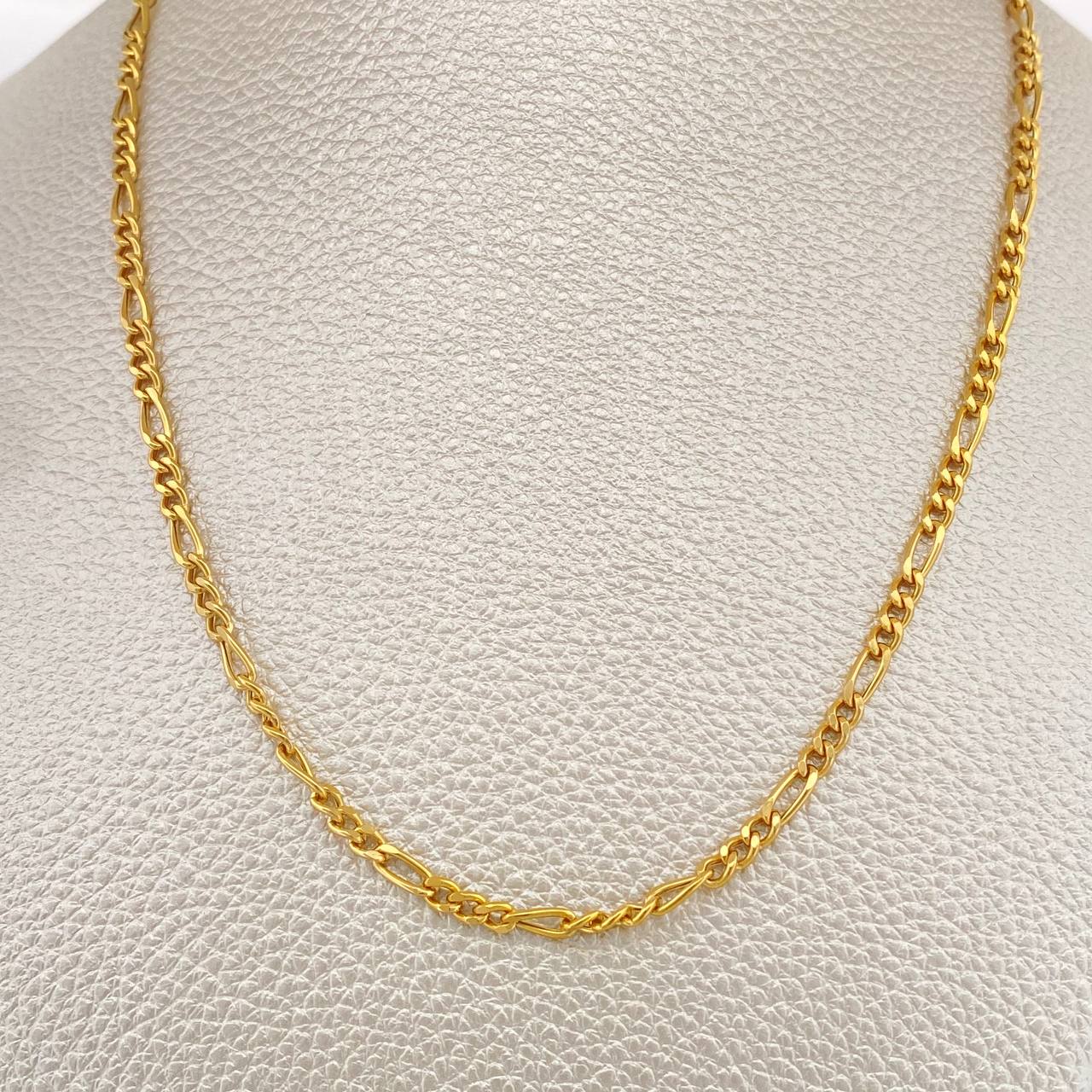 Cadena Figaro 7.2gr / 25 1/2 in / 2.6mm Oro Amarillo +1 18K &