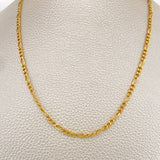 Cadena Figaro 7.2gr / 25 1/2 in / 2.6mm Oro Amarillo +1 18K &