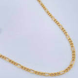 Cadena Figaro 7.2gr / 25 1/2 in / 2.6mm Oro Amarillo +1 18K &