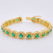 Pulso Tenis Halo Cubico 19gr / 6 3/4 in / 7.2mm Oro Amarillo 18K ©