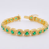Pulso Tenis Halo Cubico 19gr / 6 3/4 in / 7.2mm Oro Amarillo 18K ©