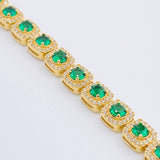 Pulso Tenis Halo Cubico 19gr / 6 3/4 in / 7.2mm Oro Amarillo 18K ©