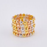 Anillo Pulso Convertible Escalera 9.05gr / T5 1/2 / Tres Oros +4 18K *