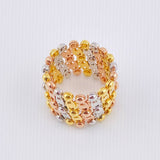 Anillo Pulso Convertible Escalera 9.05gr / T5 1/2 / Tres Oros +4 18K *