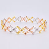 Anillo Pulso Convertible Escalera 9.05gr / T5 1/2 / Tres Oros +4 18K *