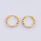 Candongas Carril Ojos Huecos 2.2gr / 1/2 in / Oro Amarillo 18K *