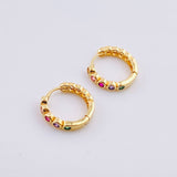 Candongas Carril Ojos Huecos 2.2gr / 1/2 in / Oro Amarillo 18K *