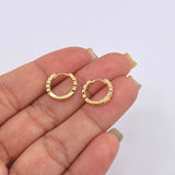Candongas Carril Ojos Huecos 2.2gr / 1/2 in / Oro Amarillo 18K *