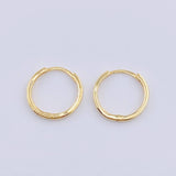 Candongas Carril Liso 1.6gr / 1/2 in / Oro Amarillo 18K *