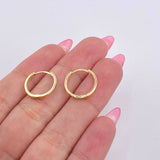 Candongas Carril Liso 1.6gr / 1/2 in / Oro Amarillo 18K *