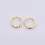 Candongas Carril Liso 0.95gr / 1/2 in / Oro Amarillo 18K *