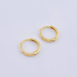 Candongas Carril Liso 0.95gr / 1/2 in / Oro Amarillo 18K *