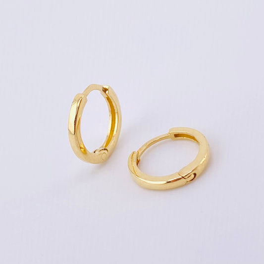 Candongas Carril Liso 0.95gr / 1/2 in / Oro Amarillo 18K *