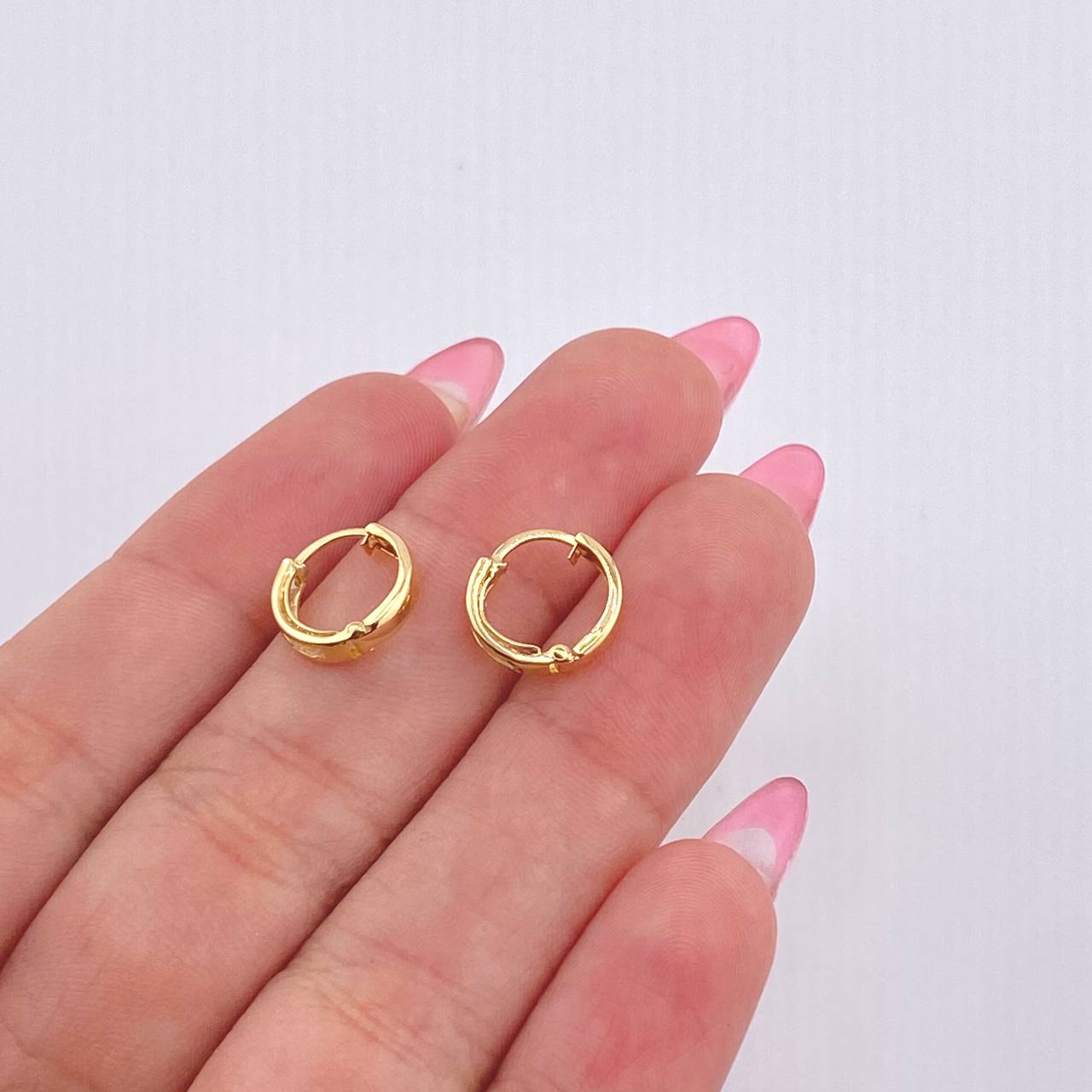 Candongas Carril 0.85gr / 1/2 in / Oro Amarillo 18K *