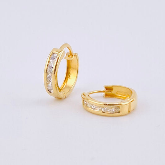 Candongas Carril 0.85gr / 1/2 in / Oro Amarillo 18K *