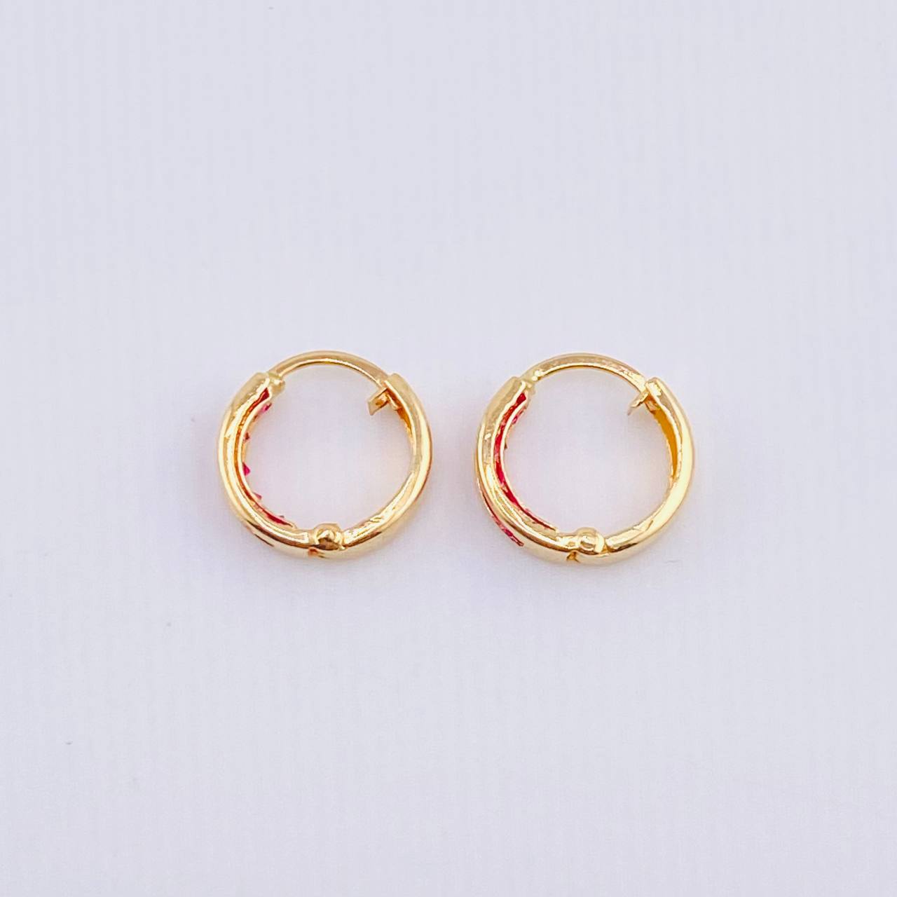 Candongas Carril 0.8gr / 1/2 in / Oro Amarillo 18K *