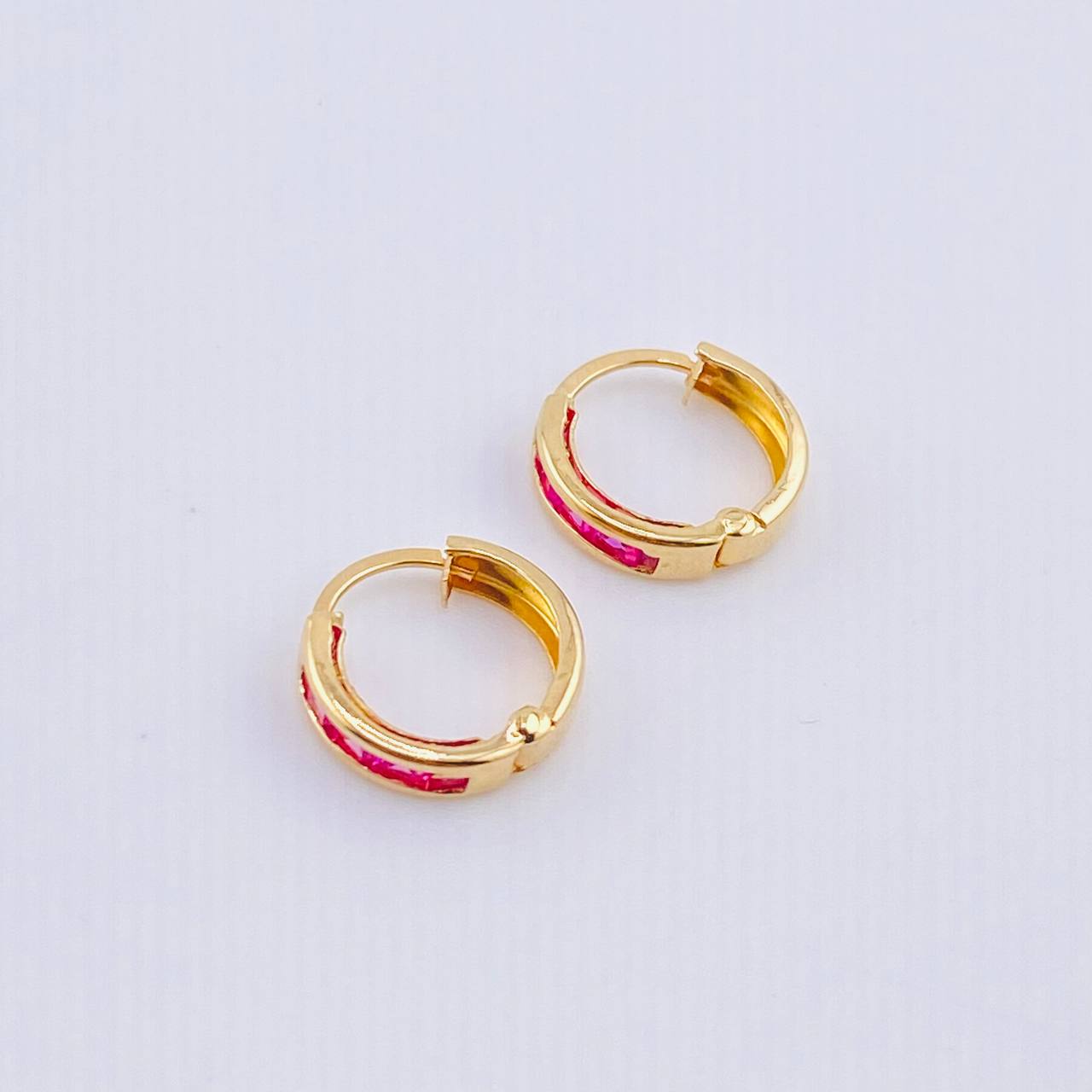 Candongas Carril 0.8gr / 1/2 in / Oro Amarillo 18K *