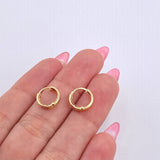 Candongas Carril 0.8gr / 1/2 in / Oro Amarillo 18K *