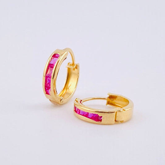 Candongas Carril 0.8gr / 1/2 in / Oro Amarillo 18K *
