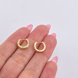 Candongas Doble Carril 2.05gr / 1/2 in / Oro Amarillo 18K *